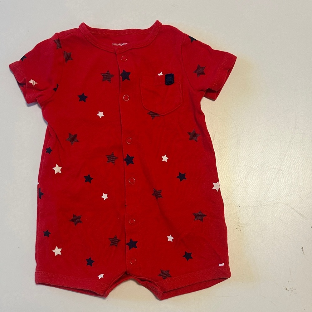 Simplejoys by Carter's Red Star Print One Piece